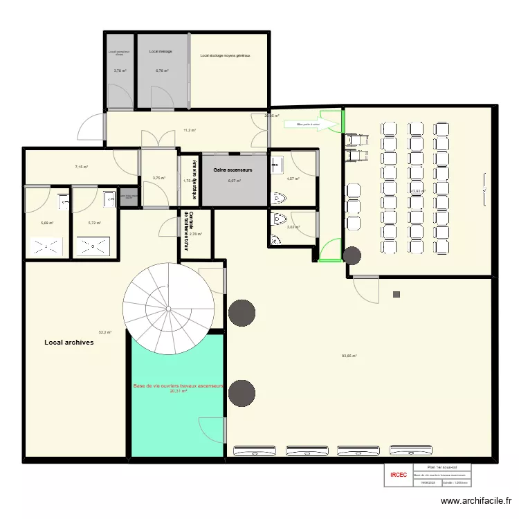 Travaux ascenseur. Plan de 