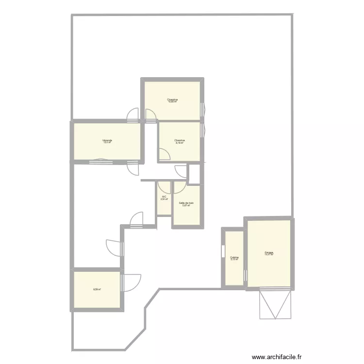 rosiers projet. Plan de 8  et 68 m²