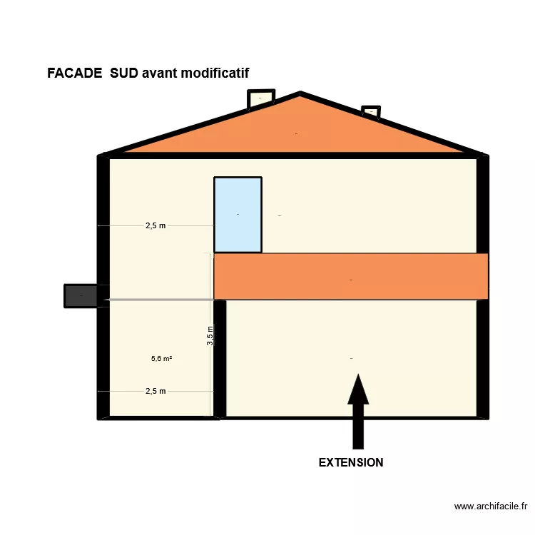 DP 04 CAPO PLANS FACADES SUD avant modificatif. Plan de 