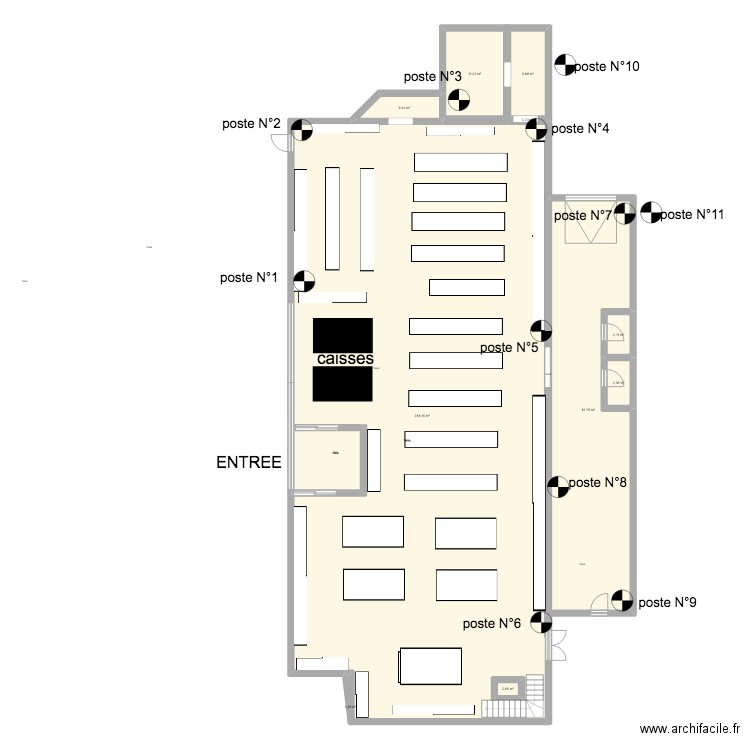 netto. Plan de 10 pièces et 411 m2