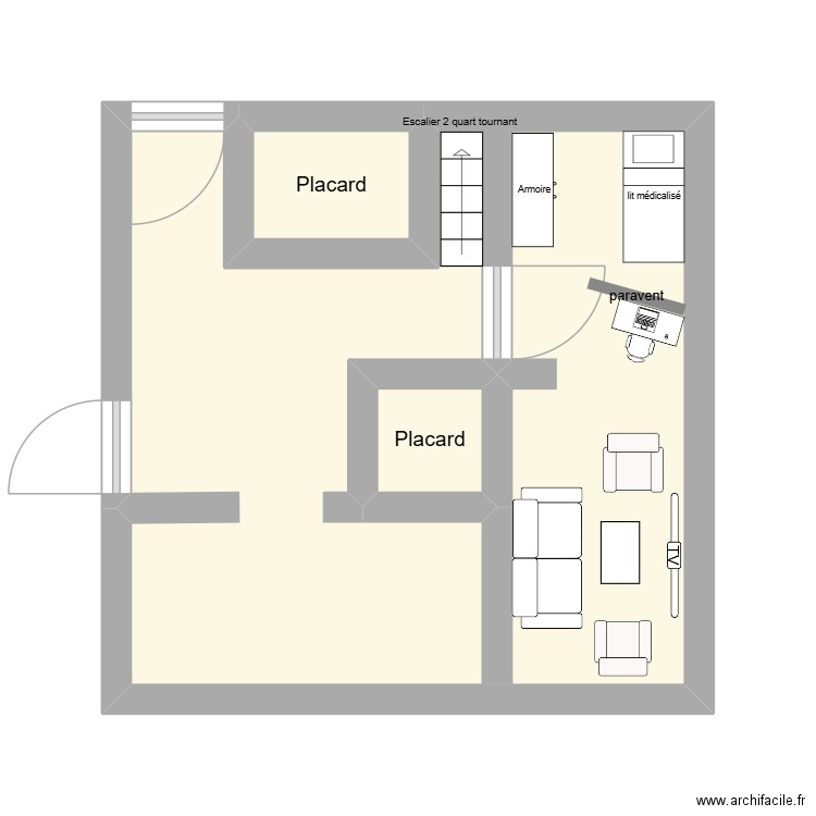 mathilda. Plan de 3 pièces et 22 m2