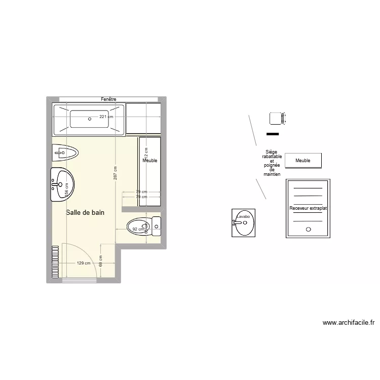 SANS Bruno SDB existant. Plan de SANS Bruno SDB existant. Plan de