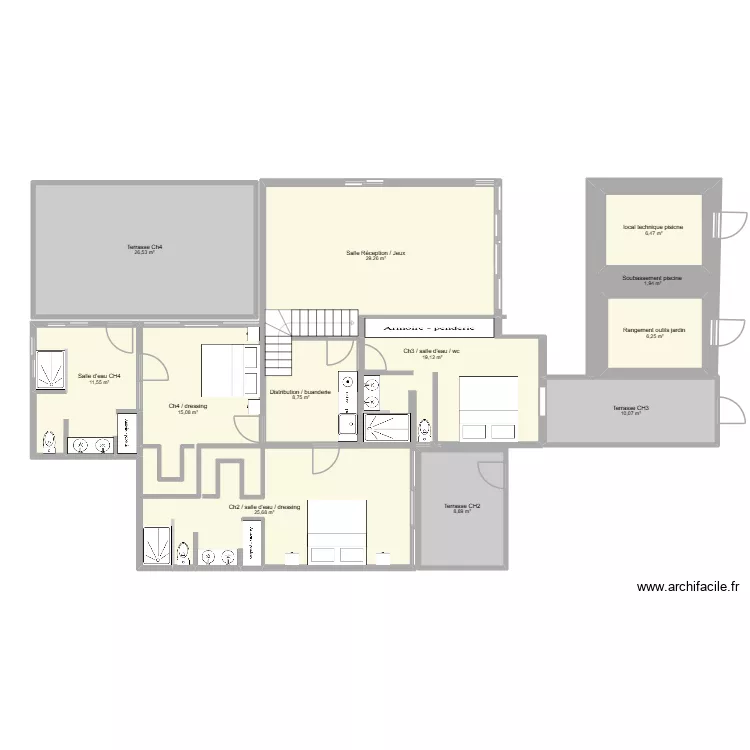 Manapany RDC. Plan de 12 et 188 m² Manapany RDC. Plan de 12 et 188 m²