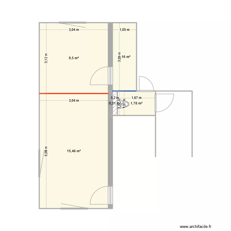 castaing. Plan de 5  et 30 m²