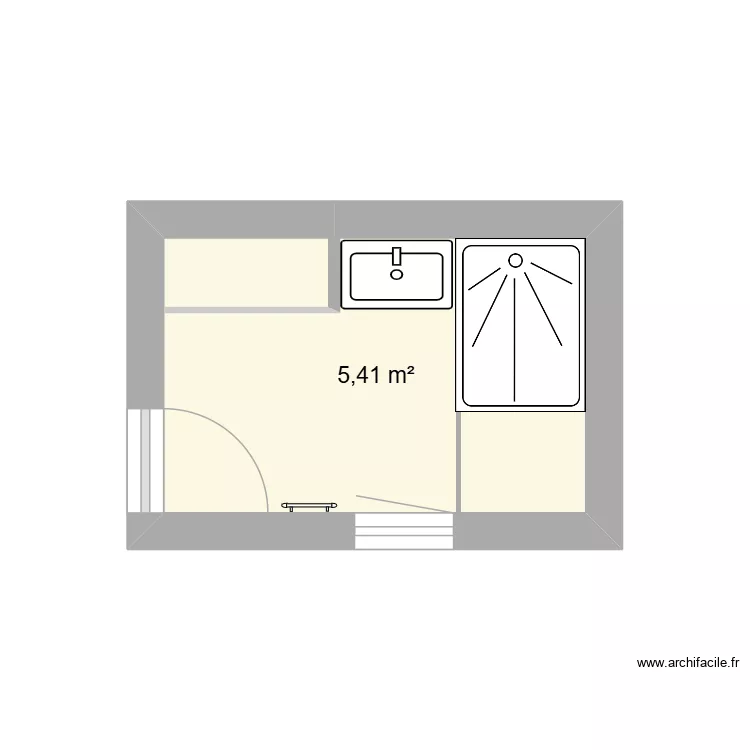 sdb rdc 3. Plan de 1 Pièce et 5 m² sdb rdc 3. Plan de 1 Pièce et 5 m²