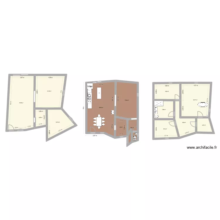 étage vie nuit. Plan de 15 et 190 m² étage vie nuit. Plan de 15 et 190 m²