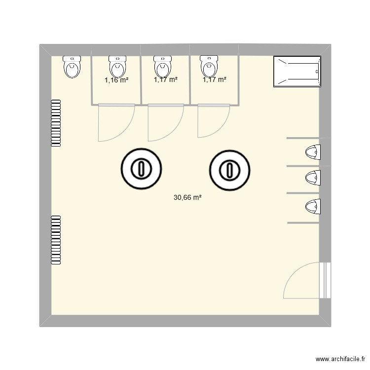 wc ecole. Plan de 0 pièce et 0 m2