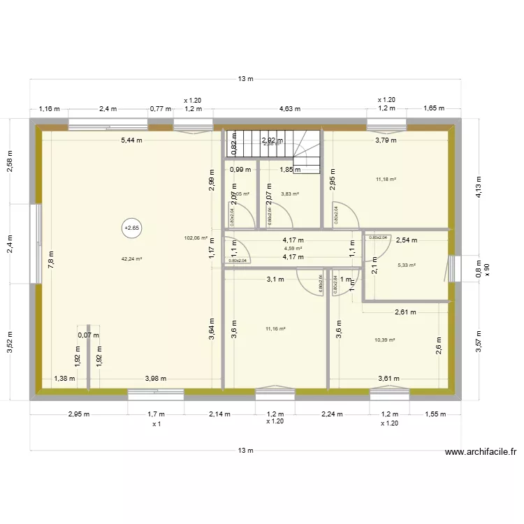 maison 5. Plan de 10  et 195 m²