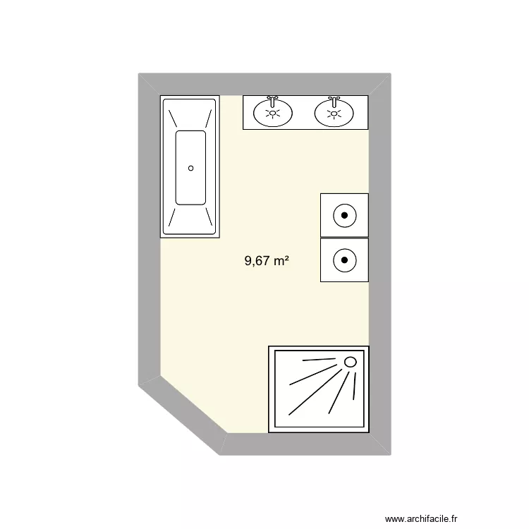 Sdb et smachines. Plan de 1 et 10 m² Sdb et smachines. Plan de 1 et 10 m²