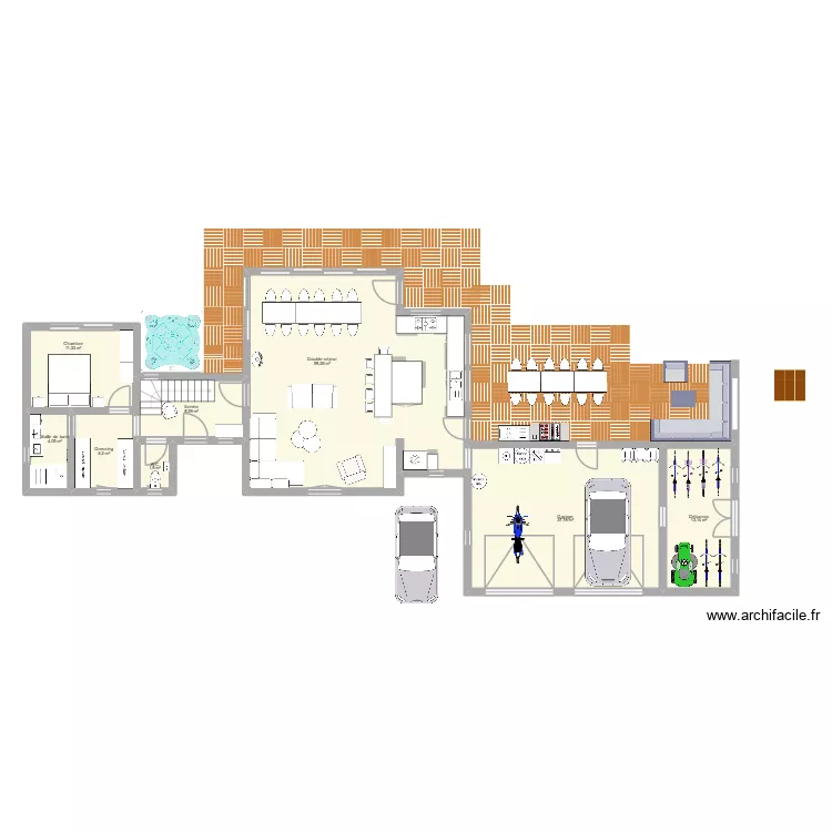 chalet lac. Plan de 18  et 225 m²