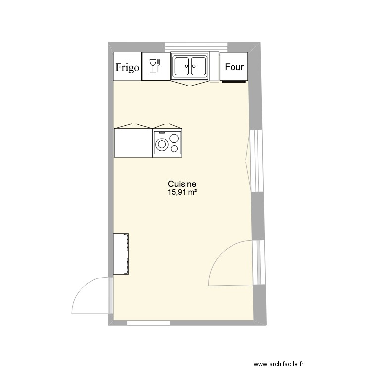 Cuisine Normandie. Plan de 0 pièce et 0 m2