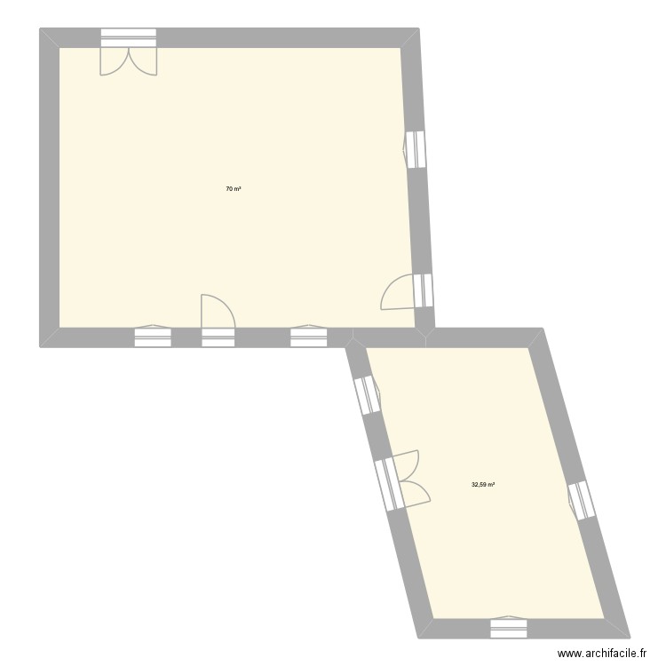 LOGEMENTS LA GRANGE. Plan de 4 pièces et 205 m2