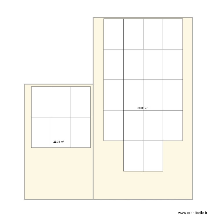 Panneaux solaire. Plan de 2 pièces et 86 m2