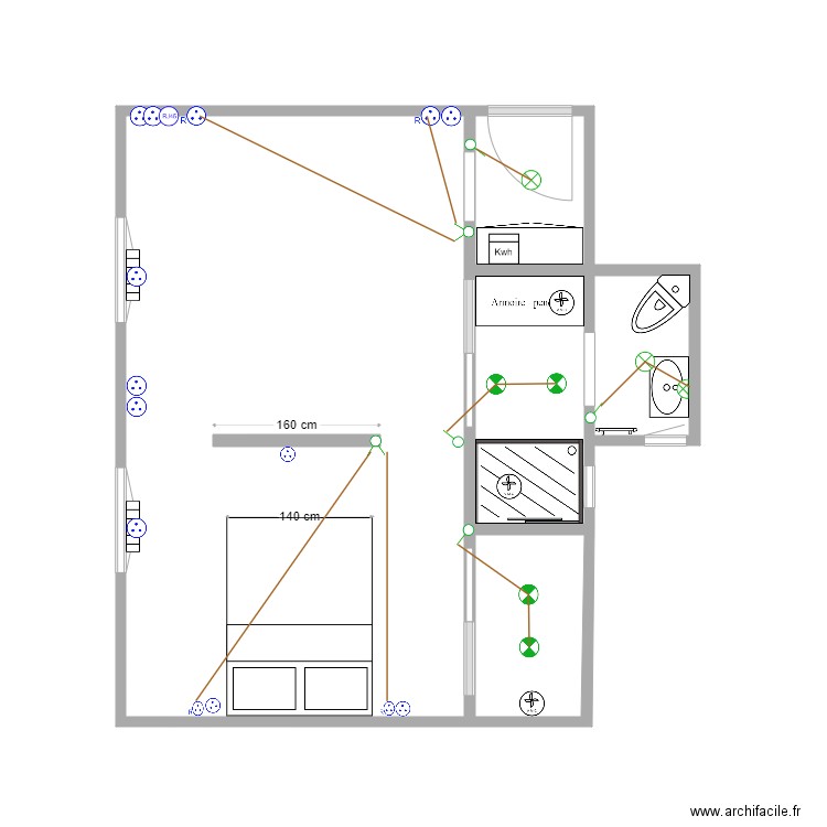 Faure  Plan nu éch: 1/1. Plan de 5 pièces et 25 m2