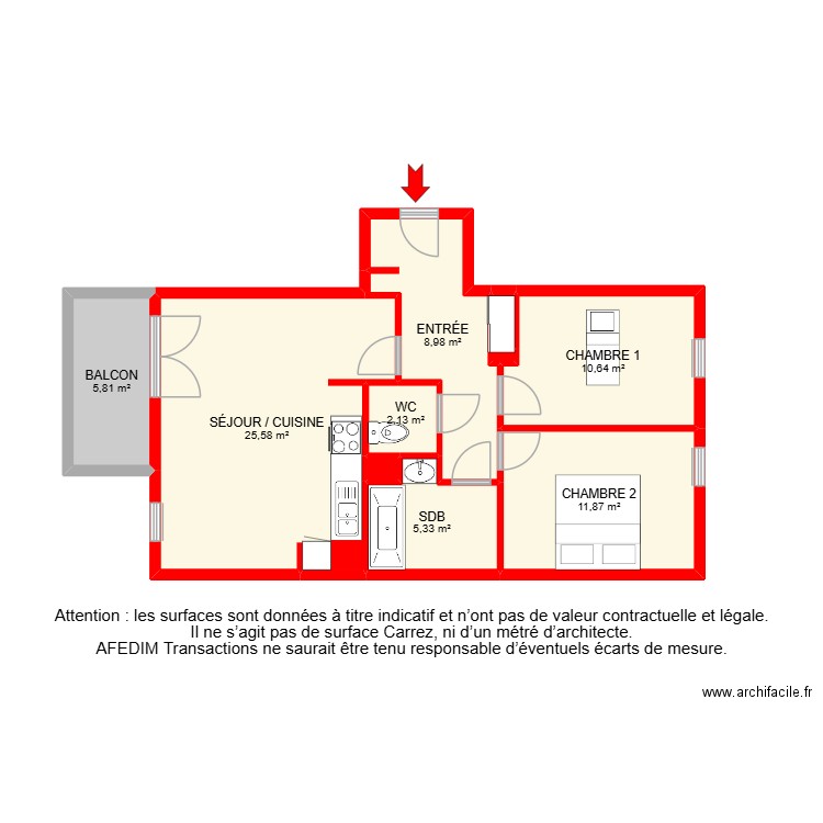BI 23591. Plan de 10 pièces et 71 m2