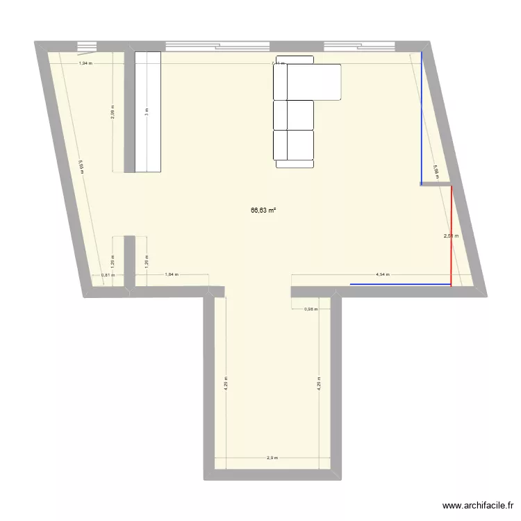 maison am&eacute;nager. Plan de 1  et 67 m²