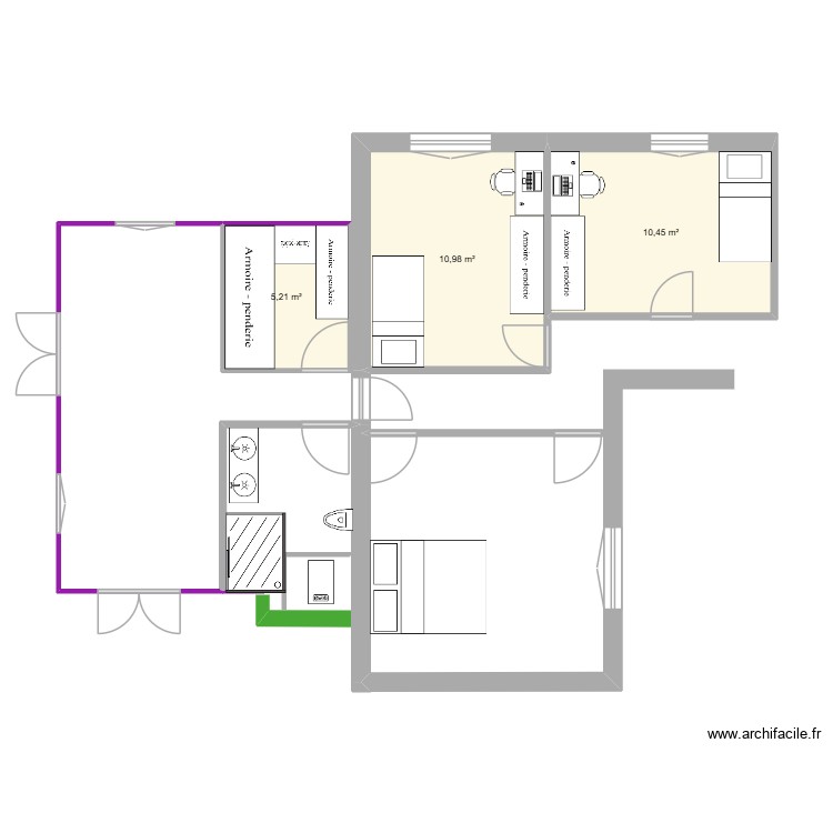 maison modifiée. Plan de 0 pièce et 0 m2