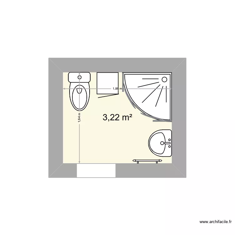 Clesse. Plan de 1 Pièce et 3 m² Clesse. Plan de 1 Pièce et 3 m²