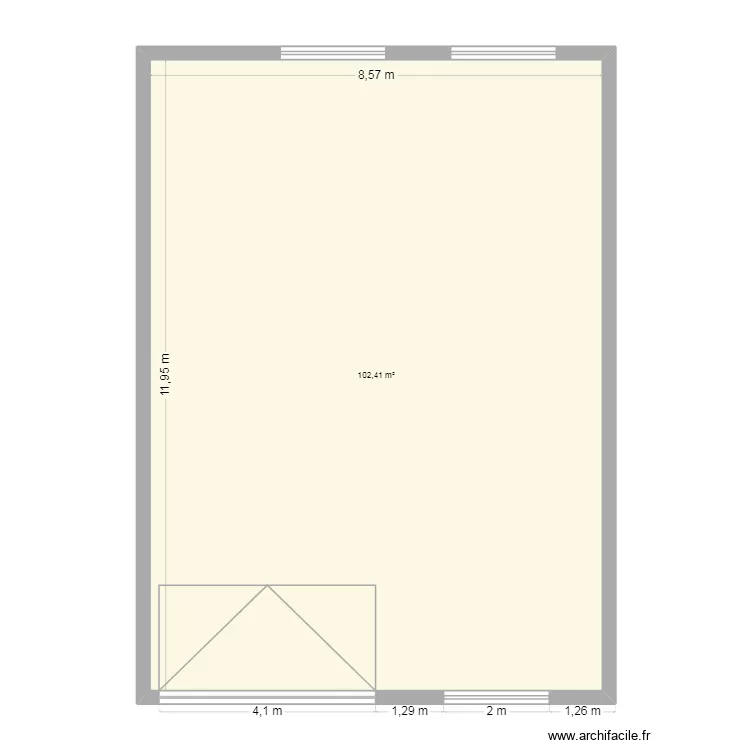 Local 19. Plan de 1  et 102 m²