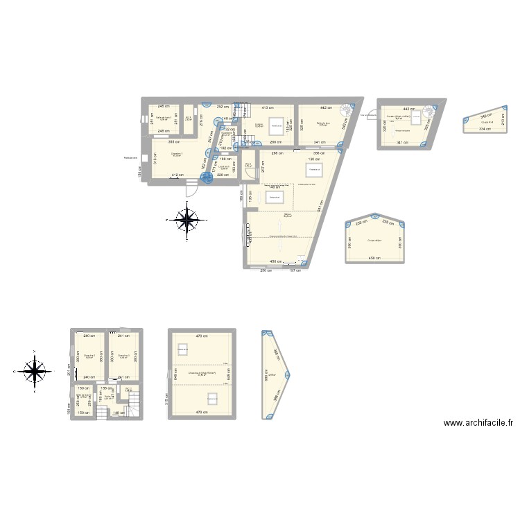 bastid bonx1. Plan de 22 pièces et 218 m2