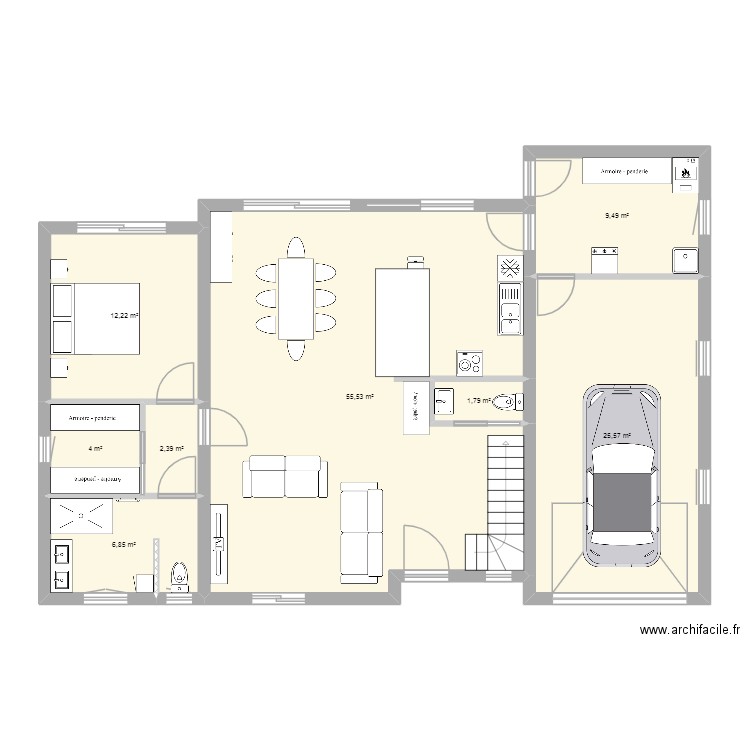 Maison parents 2025 V7 L 2c. Plan de 8 pièces et 118 m2