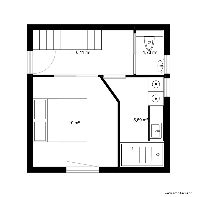 HUGUENOT 2-111. Plan de 4  et 24 m²