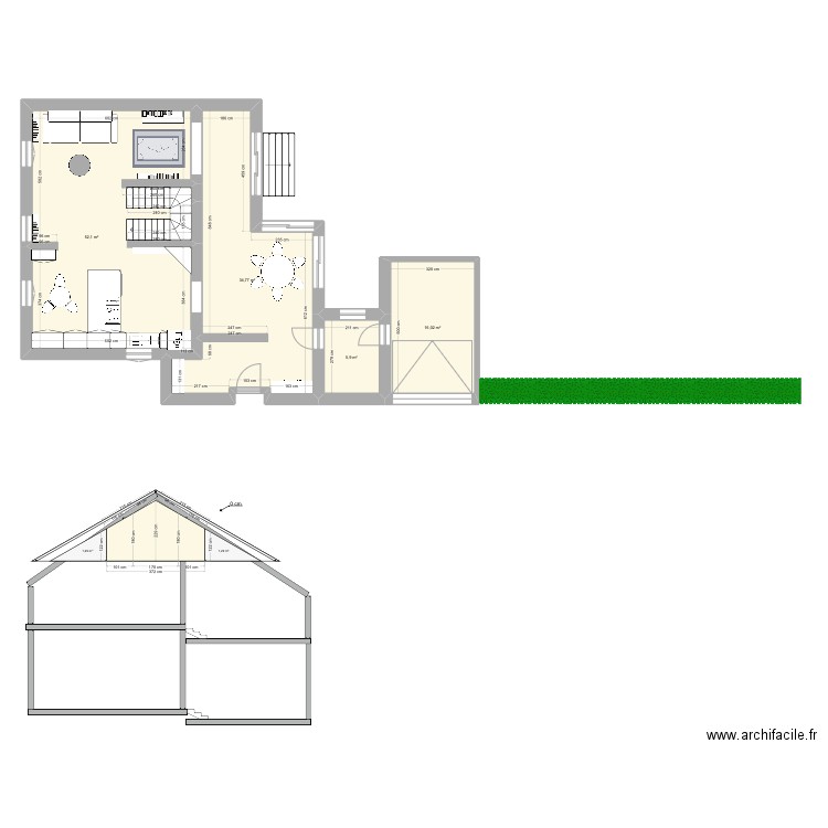 Argentieres étage 1bistestiris. Plan de 18 pièces et 291 m2