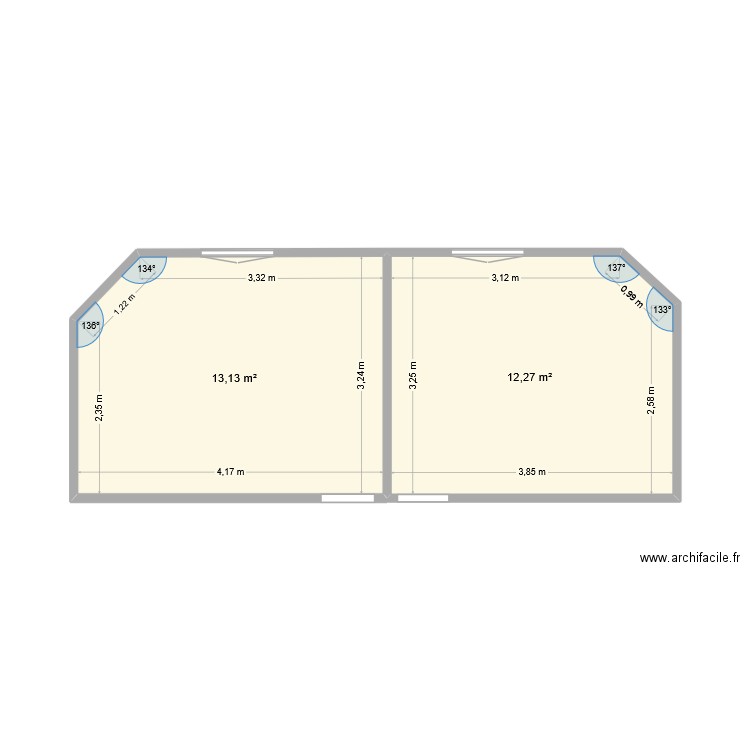 maison1. Plan de 2 pièces et 25 m2
