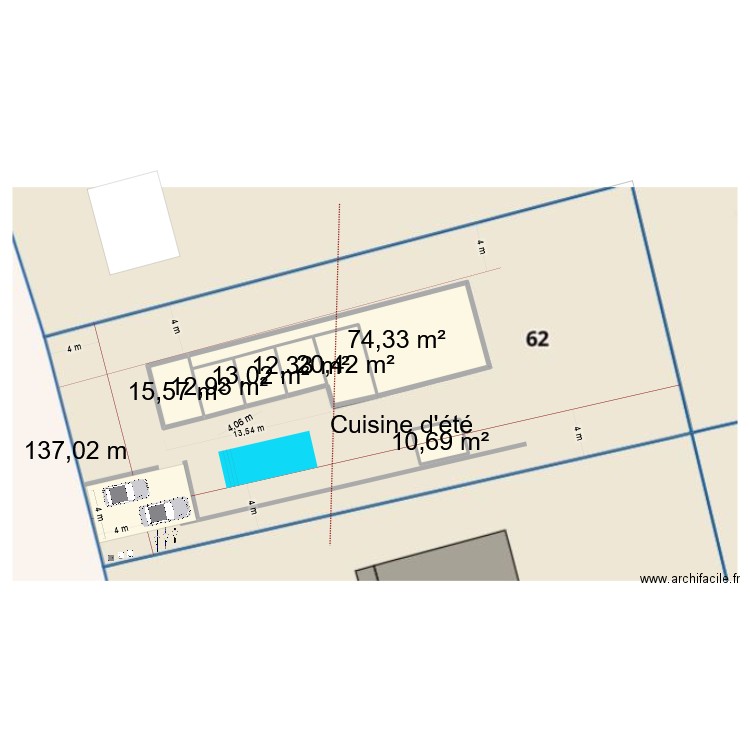 20 aveouest. Plan de 7 pièces et 159 m2