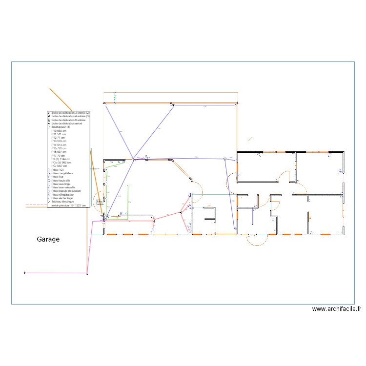 plan des prises partie jour. Plan de 0 pièce et 0 m2