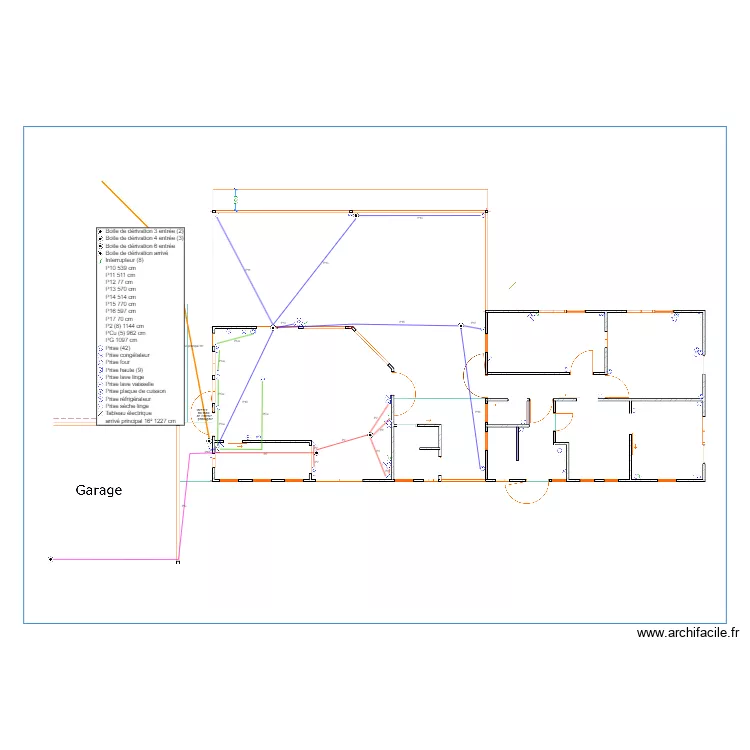 plan des prises partie jour. Plan de 