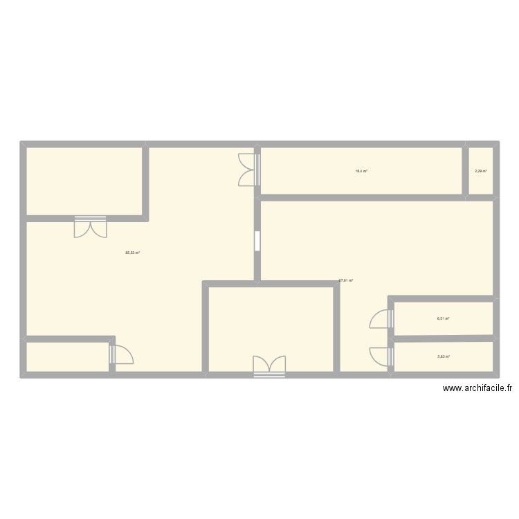 esther bureau. Plan de 6 pièces et 186 m2