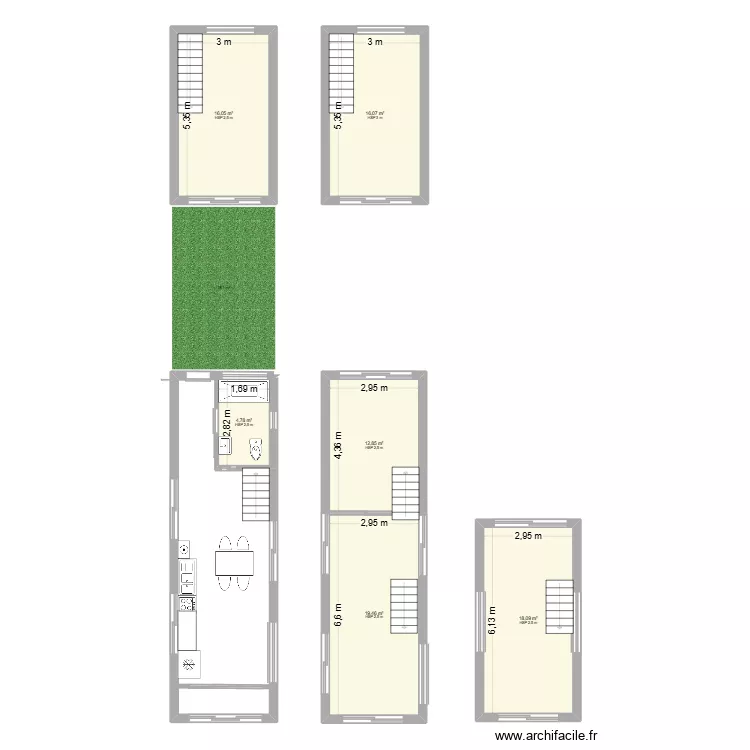 maison marutamachi. Plan de 6  et 87 m²