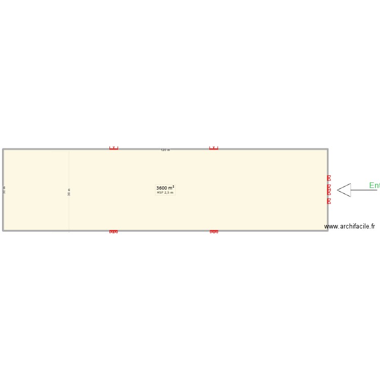 Hall A Fil Rouge. Plan de 1 pièce et -695 m2