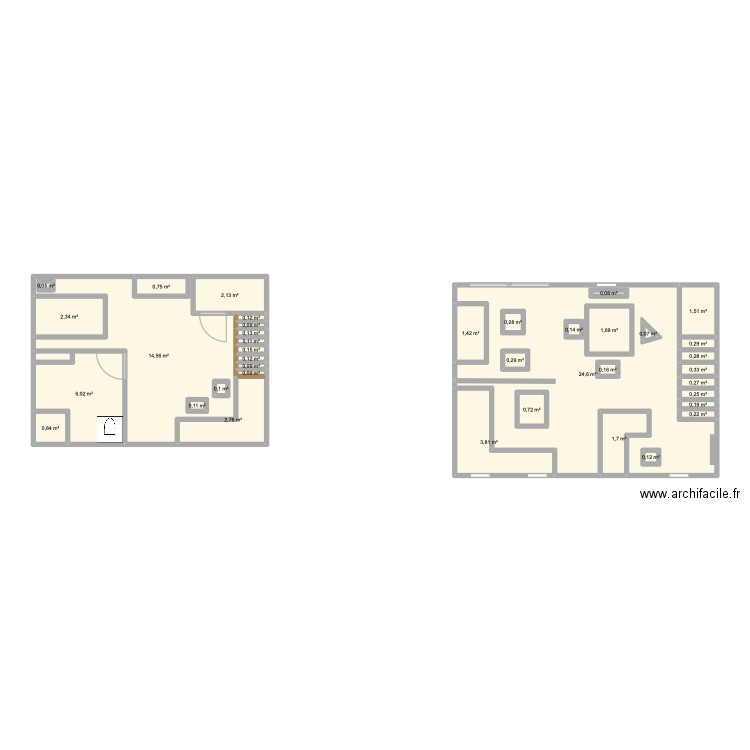 maison. Plan de 39 pièces et 76 m2