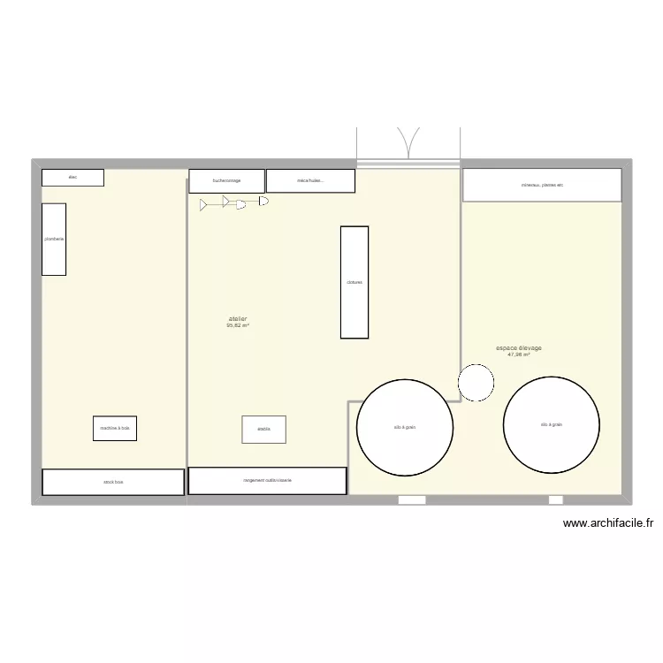 &eacute;tage grange nord premi&egrave;re &eacute;tape. Plan de 