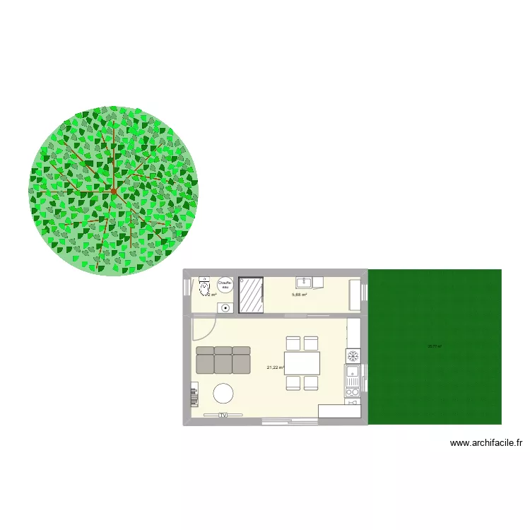 maisonnette 1. Plan de 3 Pièces et 29 m² maisonnette 1. Plan de 3 Pièces et 29 m²
