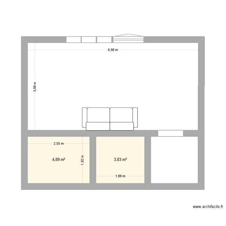 My appart Temple 30. Plan de 2 pièces et 9 m2