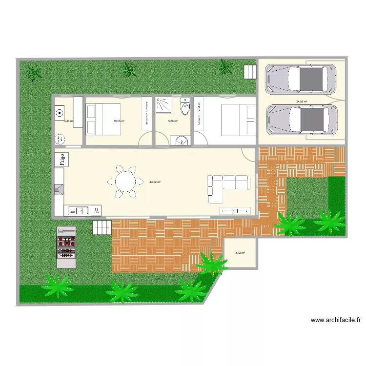 plan vila christiana. Plan de 6  et 93 m²