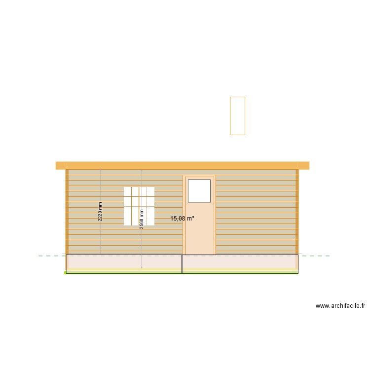 chalet de jardin Vivianne et Thierry. Plan de 1 pièce et 15 m2