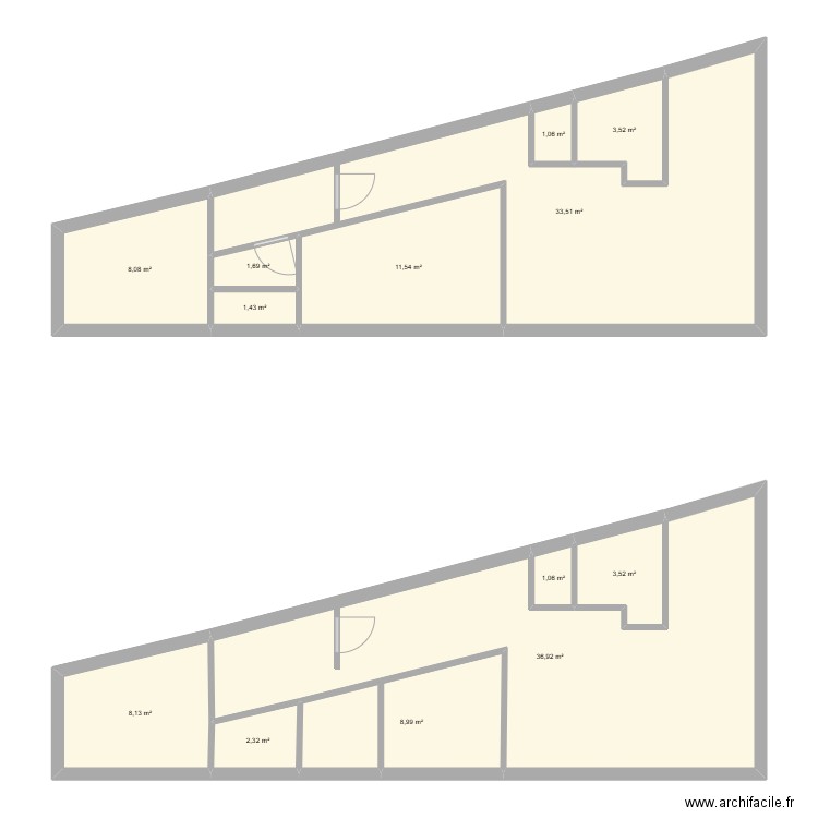 131 st andré. Plan de 13 pièces et 122 m2