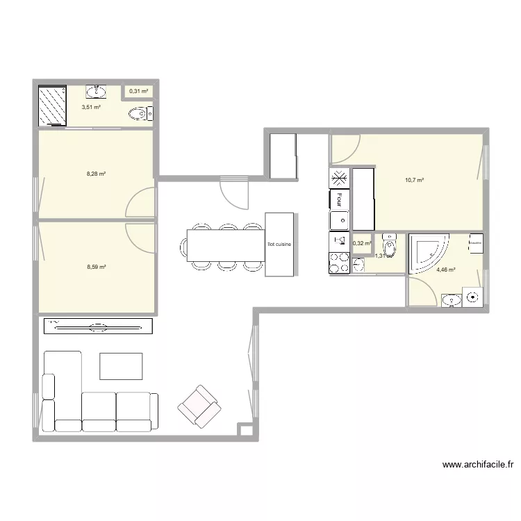 Appart Malika 2. Plan de 8 et 37 m² Appart Malika 2. Plan de 8 et 37 m²