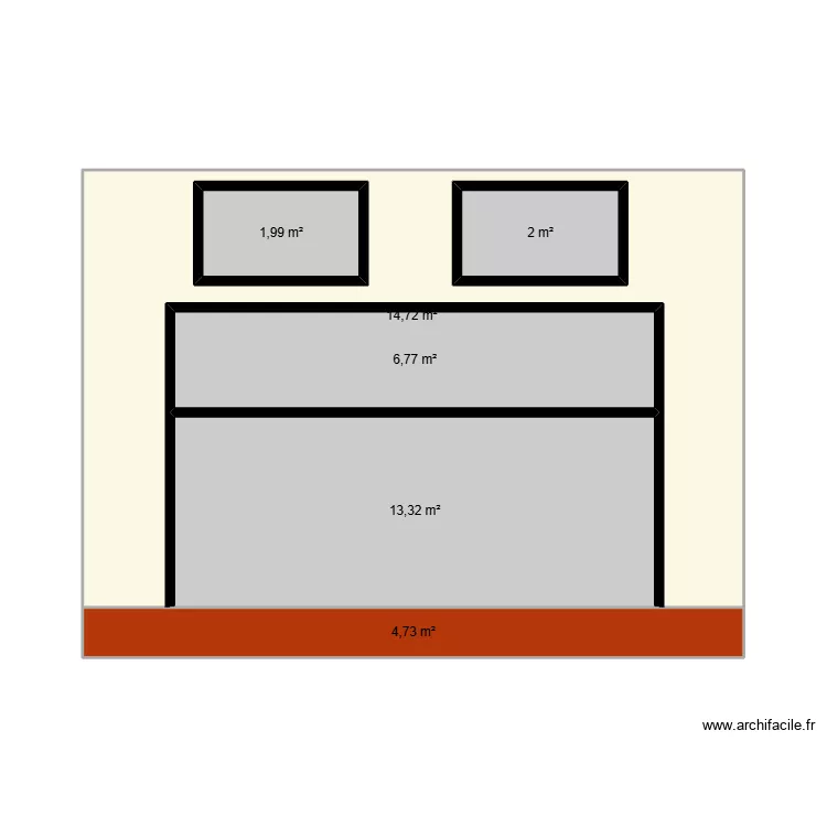 SORIN FACADE SUD. Plan de 6 pièces et 49 m²