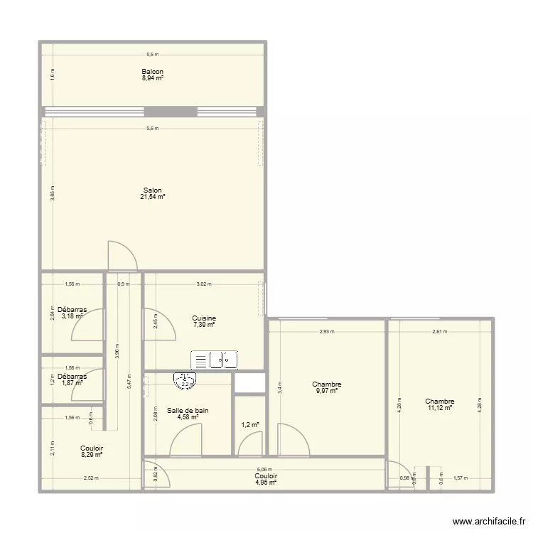maman. Plan de 11  et 83 m²