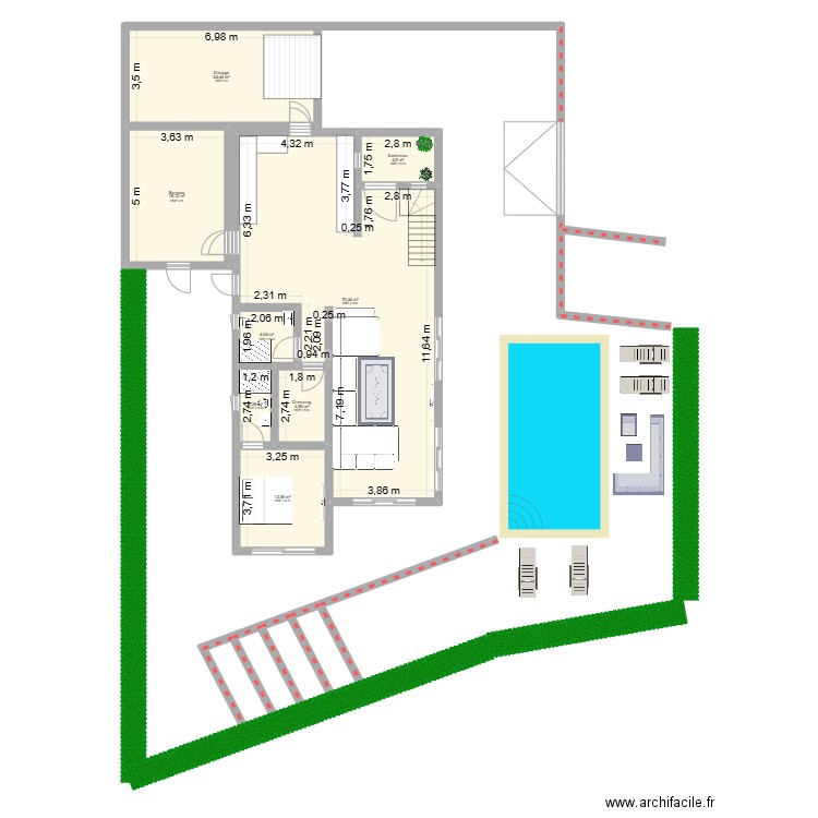 Maison Rochefort-Du-Gard. Plan de 8 pièces et 142 m2