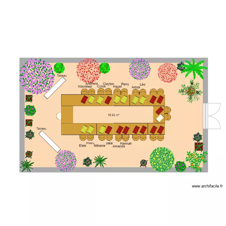 Salle de botanique. Plan de 