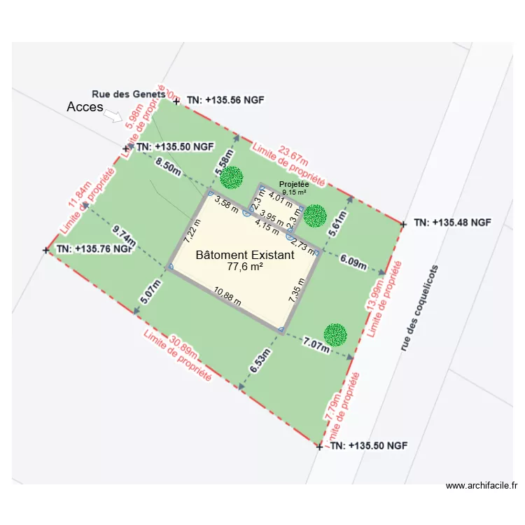 Plan de masse. Plan de 2 et 87 m² Plan de masse. Plan de 2 et 87 m²