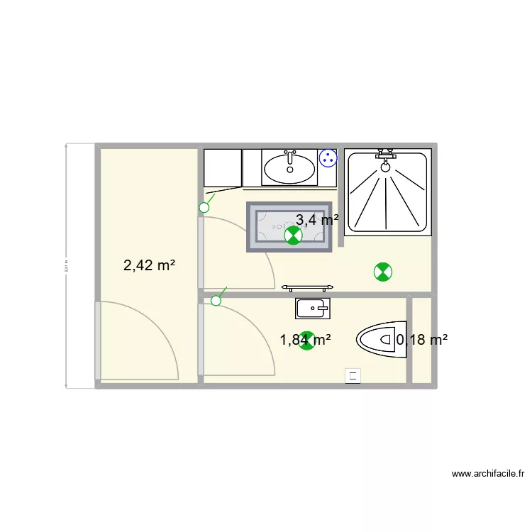 Craponne M.Biscarrat P#2. Plan de 4  et 8 m²