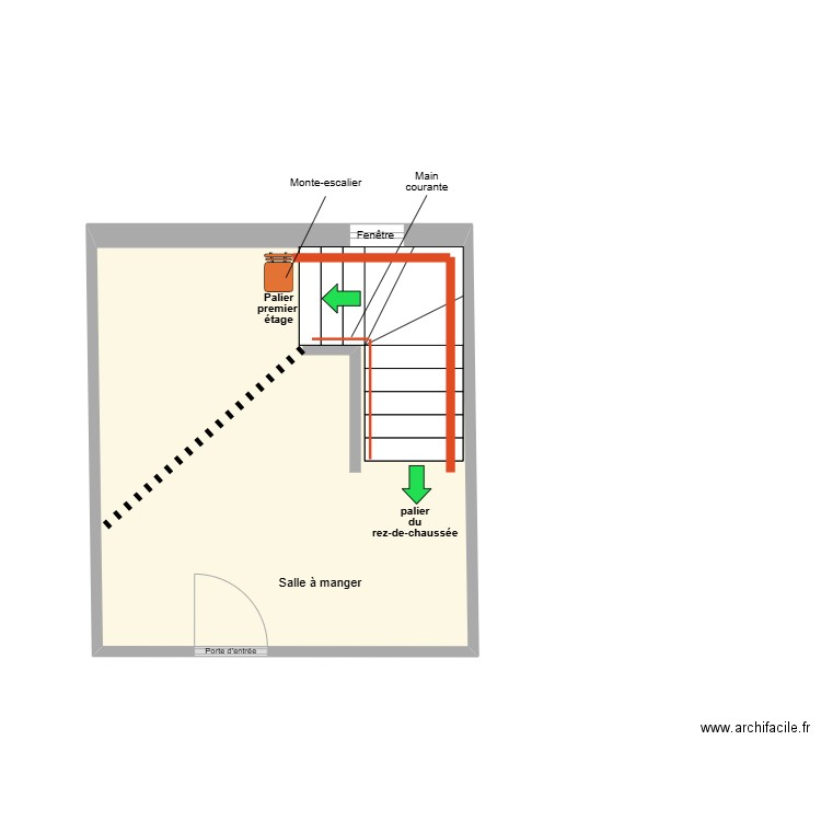 MEGARD escalier (2) Adaptation. Plan de 1 pièce et 18 m2