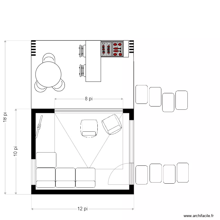 Caro 1. Plan de 2 et 17 m² Caro 1. Plan de 2 et 17 m²